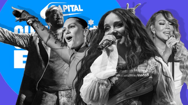 The Capital Summertime Ball logo with musicians Jade Thirlwall, Mariah Carey, Will Smith, and Jessie J.