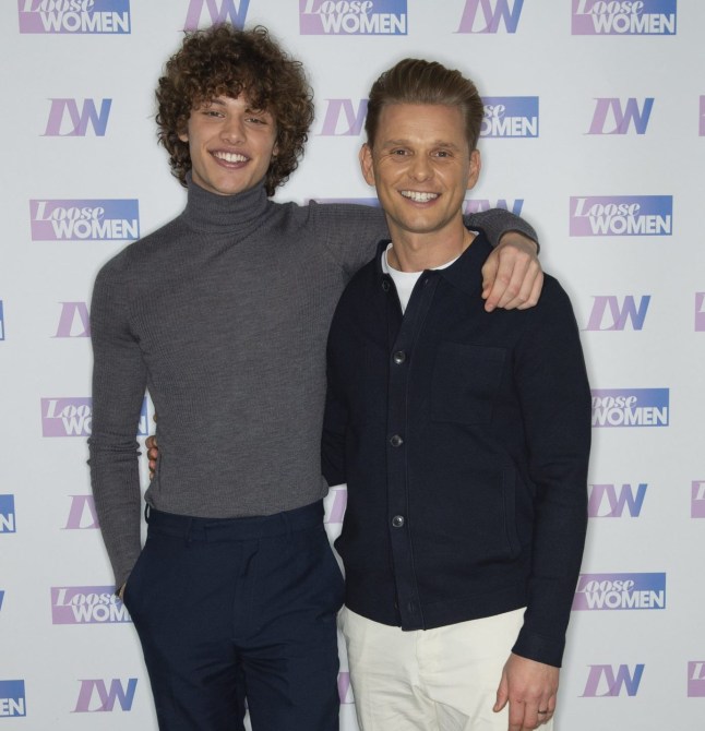 Editorial use only Mandatory Credit: Photo by Ken McKay/ITV/Shutterstock (14266521ao) Bobby Brazier, Jeff Brazier 'Loose Women' TV show, London, UK - 20 Dec 2023