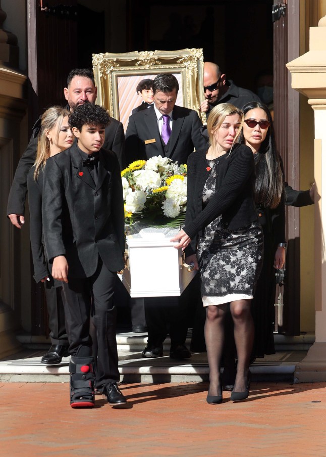 16 JUNE 2025 SYDNEY, AUSTRALIA WWW.MATRIXNEWS.COM.AU CREDIT: MATRIXNEWS FOR DAILYMAIL AUSTRALIA ASSIGNMENT: FUNERAL FOR ATREYU McCANN BULLIED SCHOOLBOY The mother Ms McCann, family and friends attend the funeral of Atreyu McCann a 13 Year old schoolboy at Mary Immaculate Catholic Church in Waverley today.