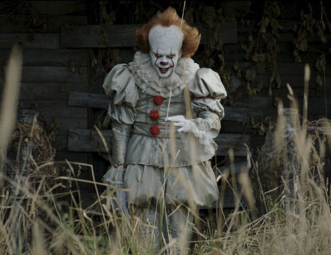 This image released by Warner Bros. Pictures shows Bill Skarsgard in a scene from "It." (Warner Bros. Pictures via AP)