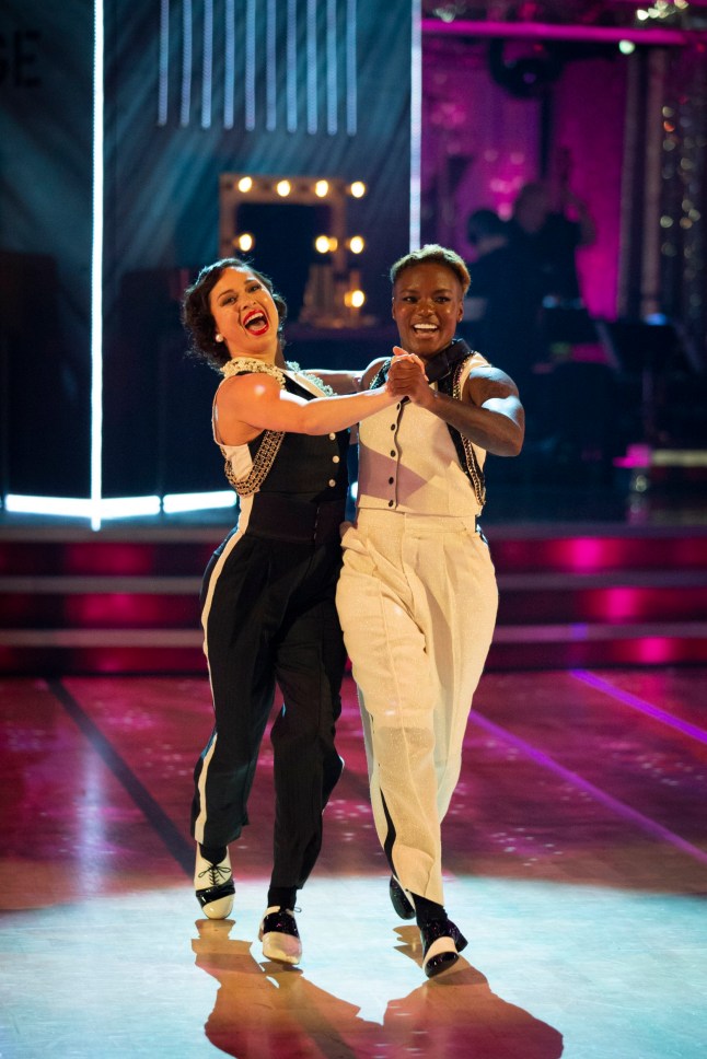 WARNING: Embargoed for publication until 21:15:01 on 24/10/2020 - Programme Name: Strictly Come Dancing - TX: 24/10/2020 - Episode: Live show 1 (No. 1) - Picture Shows: ***DRESS RUN IMAGES EMBARGOED UNTIL 21:15hrs 24th OCT 2020*** Katya Jones, Nicola Adams - (C) BBC - Photographer: Guy Levy