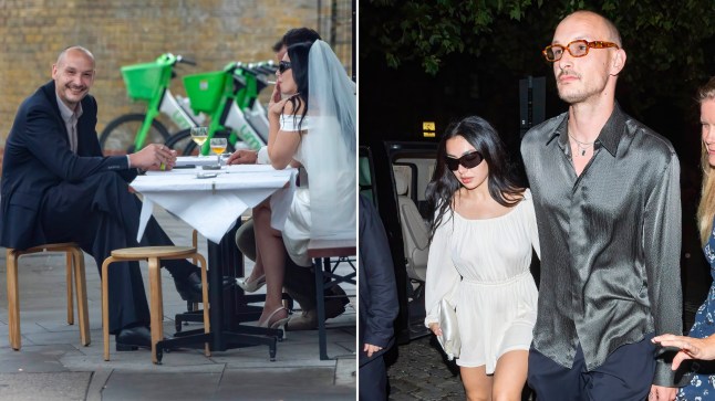 A compilation image of Charlie XCX and George Daniel on their wedding day