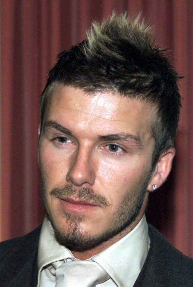 A close up of David Beckham in 2002