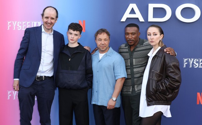 Mandatory Credit: Photo by Image Press Agency/NurPhoto/Shutterstock (15325453at) Jack Thorne, Stephen Graham, Owen Cooper, Ashley Walters and Erin Doherty arrive at the Netflix FYSEE LA - 'Adolescence' Season 1 ATAS (Academy of Television Arts and Sciences) Emmy FYC (For Your Consideration) Event held at the Wolf Theatre at the Saban Media Center at the Academy of Television Arts and Sciences in North Hollywood, Los Angeles, California, United States. Netflix FYSEE LA - 'Adolescence' Season 1 ATAS Emmy FYC Event, Wolf Theatre at the Saban Media Center at the Academy of Television Arts and Sciences, North Hollywood, Los Angeles, California, Usa, United States - 28 May 2025
