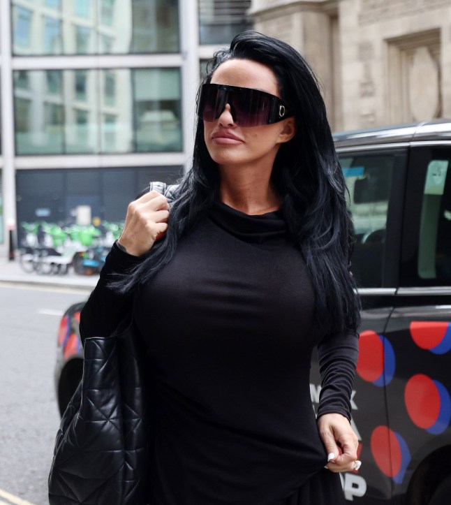 Mandatory Credit: Photo by ANDY RAIN/EPA-EFE/REX/Shutterstock (14667933e) British TV personality Katie Price arrives at the High Court in London, Britain, 27 August 2024. British TV personality Katie Price faces questions in court over her finances. Price has declared bankrupt for a second time in March over an unpaid tax bill worth more than 750,000 British pounds. British TV personality Katie Price appears in court over her finances, London, United Kingdom - 27 Aug 2024