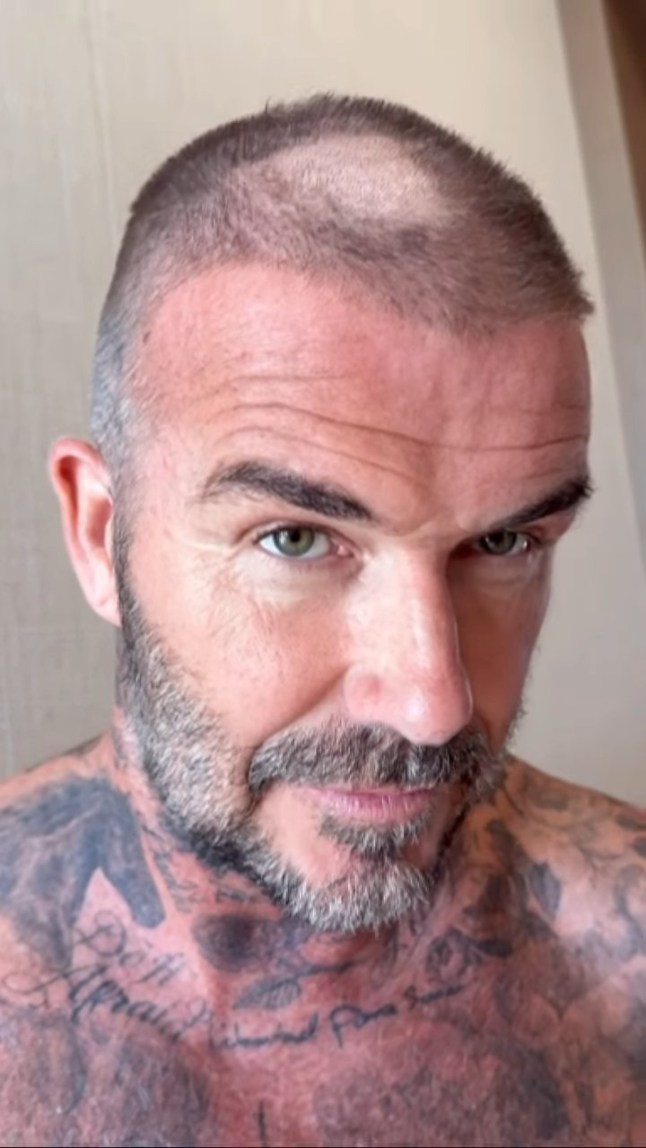 David Beckham shaved head