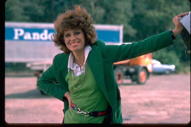 Actress Joanna Lumley in character in sitcom Up The Workers, circa 1976. (Photo by TV Times via Getty Images)