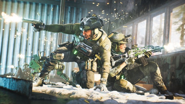Battlefield 2042 screenshot of soldiers shooting guns