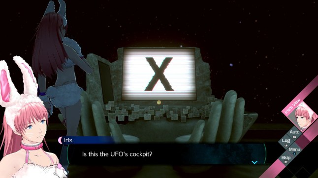 No Sleep for Kaname Date escape room gameplay Iris looking at an X on a screen