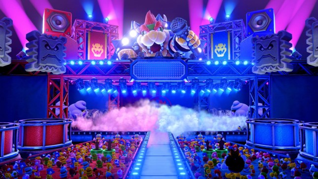 Super Mario Party Jamboree – Nintendo Switch 2 Edition screenshot of Bowser on stage