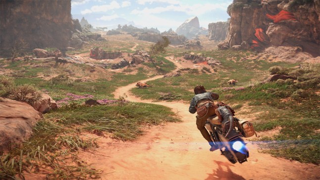 A speederbike in Star Wars Outlaws