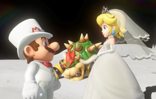 Mario and Peach in Super Mario Odyssey