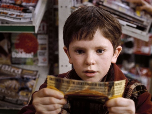 For Editorial Use - Credit Studio Only. Mandatory Credit: Photo by Peter Mountain/THA/Shutterstock (15044018j) "Charlie and the Chocolate Factory" Freddie Highmore Studio Publicity Film Stills