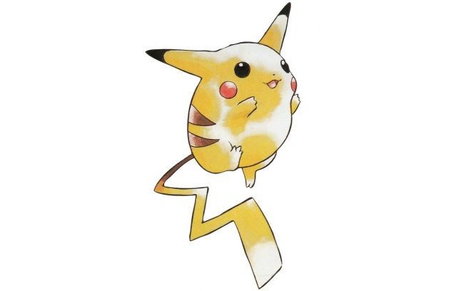 Original artwork for Pikachu where he looks more like a mouse