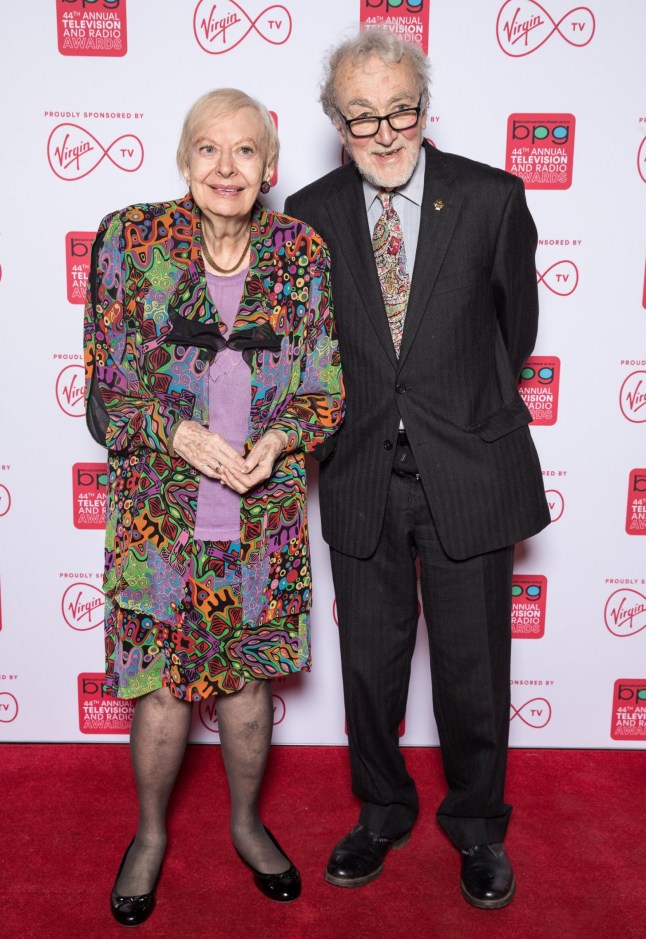 Dymond/REX/Shutterstock (9465903l) Biddy Baxter and Edward Barnes Broadcasting Press Guild Awards, sponsored by Virgin TV, The Theatre Royal, London, UK - 16 Mar 2018