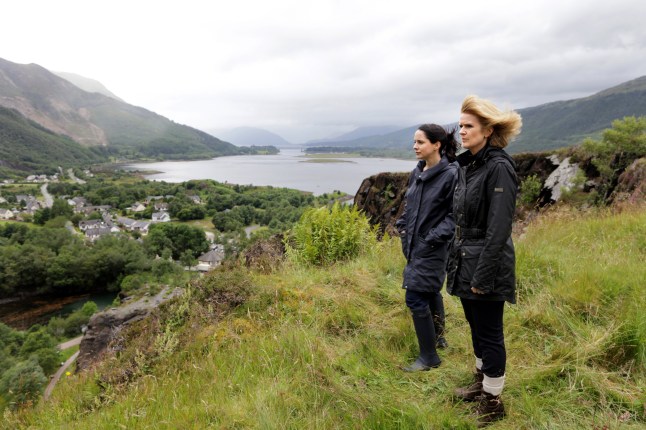Laura Fraser as Annie Redford and Siobhan Finneran as DCI Lauren Quigley in Loch Ness in the highlands