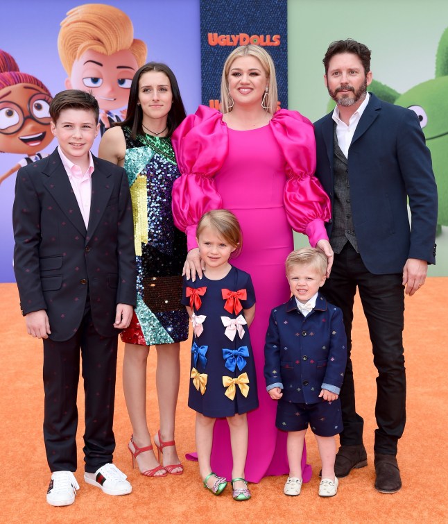 LOS ANGELES, CALIFORNIA - APRIL 27: Kelly Clarkson, Brandon Blackstock, Savannah Blackstock, River Rose Blackstock, Remington Alexander Blackstock, and Seth Blackstock attend STX Films World Premiere of "UglyDolls" at Regal Cinemas L.A. Live on April 27, 2019 in Los Angeles, California. (Photo by Axelle/Bauer-Griffin/FilmMagic)