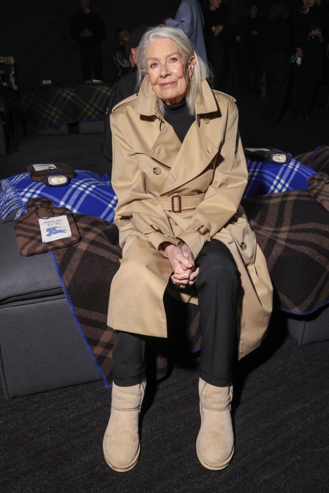 Vanessa Redgrave attends the Burberry Autumn/Winter 2023 fashion collection presented in London, Monday, Feb. 20, 2023. (Photo by Vianney Le Caer/Invision/AP)