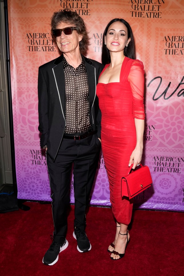 Mick Jagger and Melanie Hamrick attend the American Ballet Theatre June gala and premiere of "Like Water for Chocolate" at David Geffen Hall at Lincoln Center on Thursday, June 22, 2023, in New York. (Photo by Charles Sykes/Invision/AP)