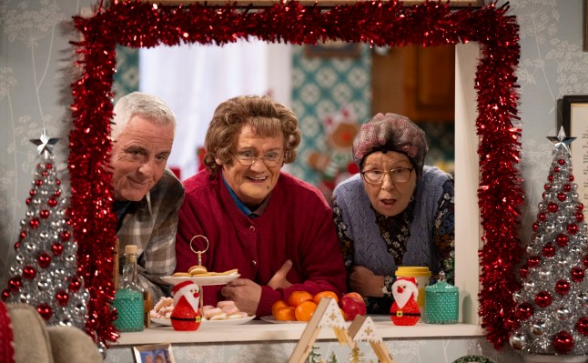 Mrs Brown's Boys Christmas Special 2024,25-12-2024,Christmas Special,Mark (PAT ?PEPSI? SHIELDS), Mrs Brown (BRENDAN O?CARROLL), Winnie (EILISH O'CARROLL),BBC / BocPIX,Greame Hunter