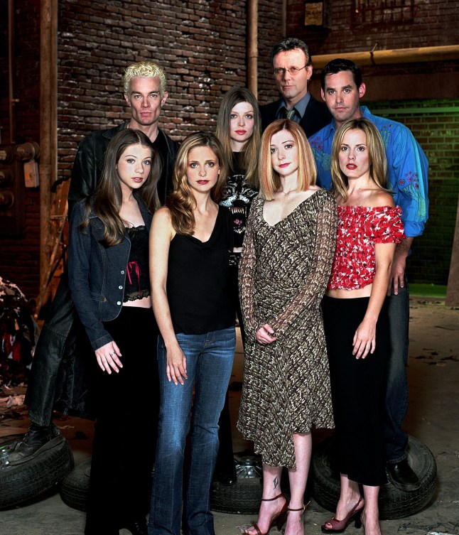 Editorial use only. No book cover usage. Mandatory Credit: Photo by 20th Century Fox Television/Kobal/Shutterstock (5886115c) Michelle Trachtenberg, James Marsters, Sarah Michelle Gellar, Amber Benson, Alyson Hannigan, Anthony Stewart Head, Nicholas Brendon, Emma Caulfield Buffy The Vampire Slayer - 2003 20th Century Fox Television USA TV Portrait