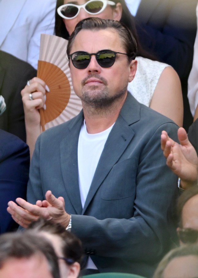 LONDON, ENGLAND - JULY 11: Leonardo DiCaprio attends day twelve of the Wimbledon Tennis Championships at the All England Lawn Tennis and Croquet Club at All England Lawn Tennis and Croquet Club on July 11, 2025 in London, England. (Photo by Karwai Tang/WireImage)