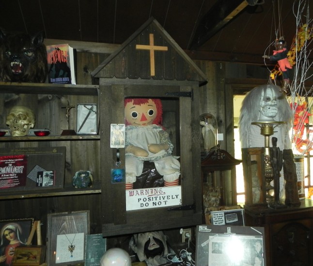 Mandatory Credit: Photo by Jessica Moore/TNS via ZUMA Press Wire/Shutterstock (15400090e) The Annabelle Raggedy Ann doll sits in a case in the Warren's Occult Museum. USA News - 15 Jul 2025