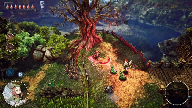 The Adventures of Elliot: The Millennium Tales screenshot of Elliot fighting beasts