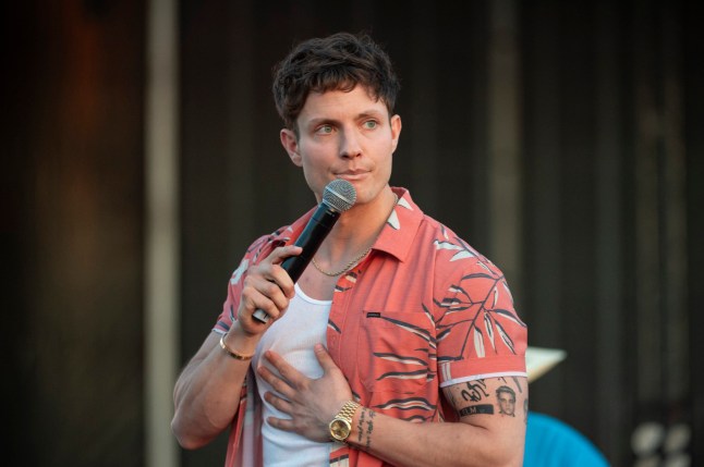 PANAMA CITY BEACH, FLORIDA - MAY 31: Matt Rife speaks to the crowd during Gulf Coast Jam on May 31, 2025 in Panama City Beach, Florida. (Photo by Michael Chang/Getty Images)