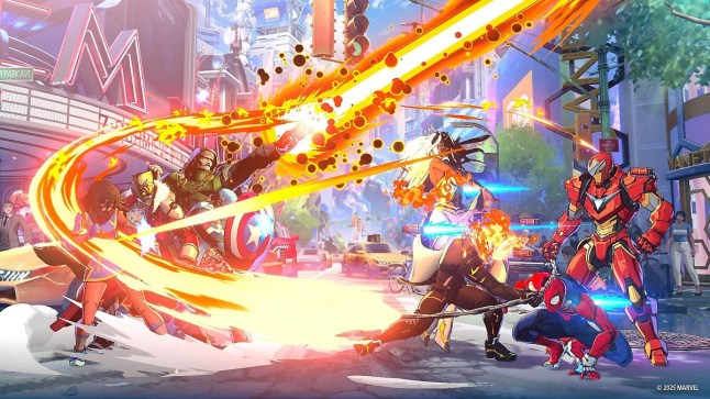 Marvel Tokon gameplay eight characters all on screen fighting each other