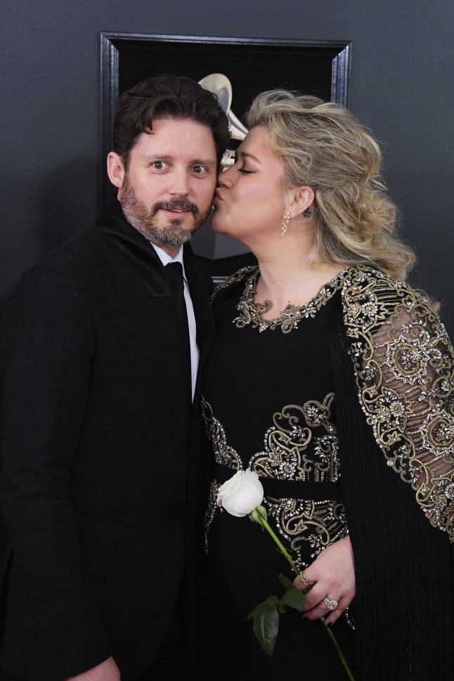 NEW YORK, NY - JANUARY 28: Recording artist Kelly Clarkson (R) and Brandon Blackstock attend the 60th Annual GRAMMY Awards at Madison Square Garden on January 28, 2018 in New York City. (Photo by Steve Granitz/WireImage)