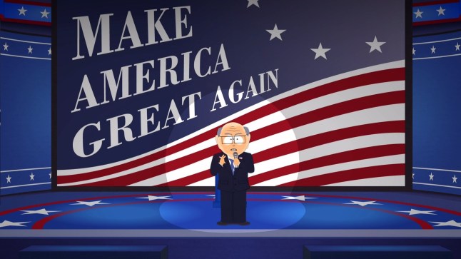 For Editorial Use Only Mandatory Credit: Photo by Comedy Central/THA/Shutterstock (15067814c) Mr. Garrison, "South Park" (2016) Season 20 Episode 5 "Douche and a Danish" Photo Credit: Comedy Central "South Park" (2016) Season 20